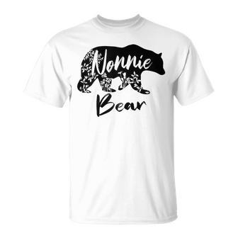 Mothers Day Gifts Cute Floral Nonnie Bear For Mom Gift For Womens Unisex T-Shirt | Mazezy