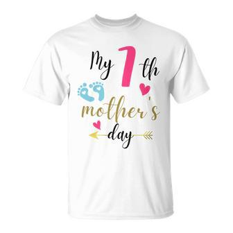 My Seventh Mothers Day Unisex T-Shirt - Monsterry