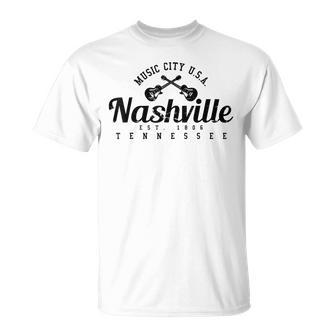 Nashville Guitar Tennessee Country Music City Gift Souvenir Unisex T-Shirt | Mazezy