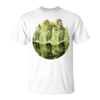 Nature Trees Reflection Outdoor Wildlife Forest T-shirt - Seseable
