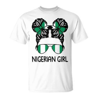 Nigerian Girl Messy Hair Nigeria Pride Patriotic Womens Kids Unisex T-Shirt | Mazezy DE
