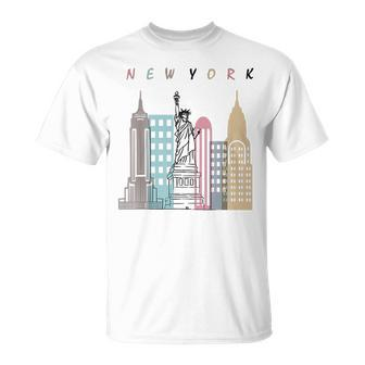 Nyc New York City Manhattan Skylines Statue Of Liberty Unisex T-Shirt | Mazezy
