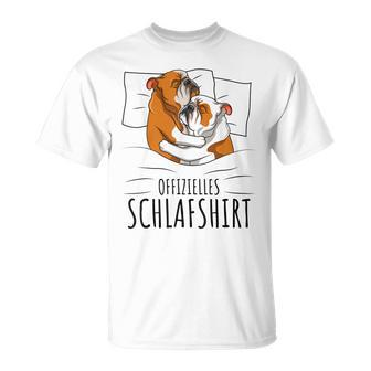 Offizielles Schlaf Englische Bulldogge T-Shirt - Seseable