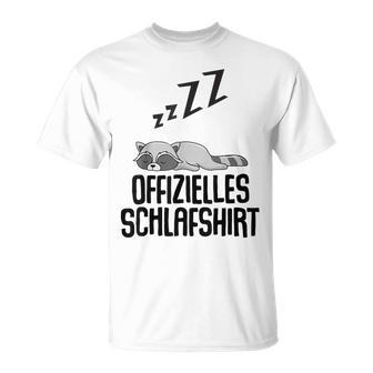 Offizielles Schlaf Herren Waschbär Lustige Geschenke T-Shirt - Seseable