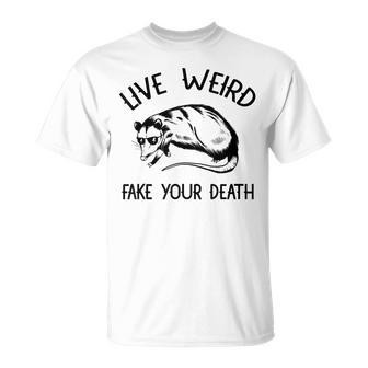 Opossum Live Weird Fake Your Death Vintage Possum T-Shirt - Seseable