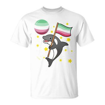 Orca In Space Abrosexual Pride Unisex T-Shirt | Mazezy