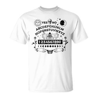 Ouija Spirit Board Witchcraft Occult Halloween Unisex T-Shirt | Mazezy