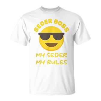 Passover Seder Boss My Rules Jewish Funny Pesach Matzah Unisex T-Shirt | Mazezy