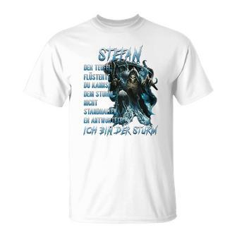 Personalisiertes Stefan T-Shirt mit Wolf & Sturm, Ich bin der Sturm Motiv - Seseable