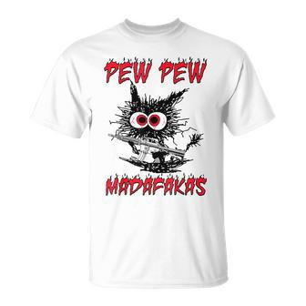 Pew Pew Madafakas Black Cat Ar 15 T-Shirt - Seseable