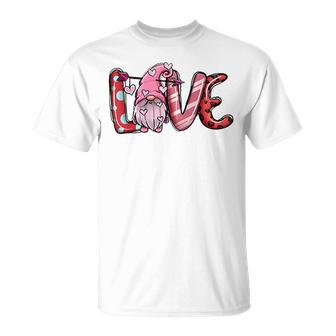 Pink Gnomes Love Valentines Loads Of Love Western Valentine T-Shirt - Seseable