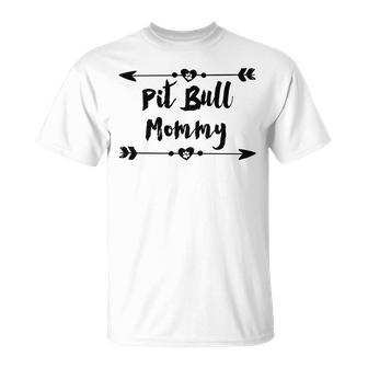 Pit Bull Mommy With Heart And Arrows T-shirt - Thegiftio UK
