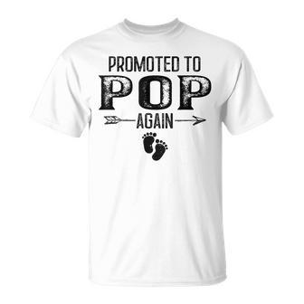 Promoted To Pop Again Vintage Fathers Day For Dad T-Shirt - Seseable