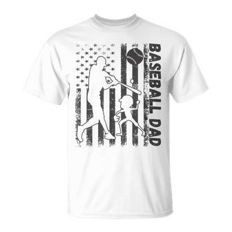 Proud Baseball Dad American Flag Sports Fathers Day T-shirt - Thegiftio UK
