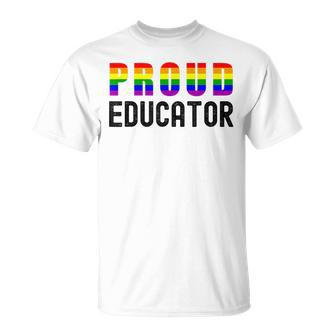 Proud Educator Gay Teacher Gay Educator Queer Educator T-shirt - Seseable