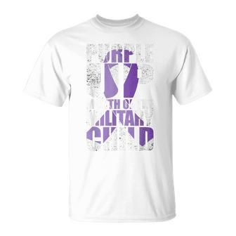 Purple Up Military Child Kids Ribbon Purple Vintage Gifts Unisex T-Shirt | Mazezy