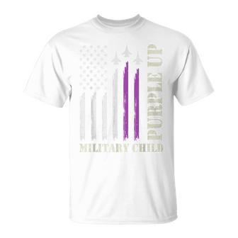 Purple Up Military Kids Military Child Us Flag Air Force Unisex T-Shirt | Mazezy