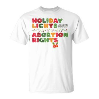 Retro Christmas Holiday Lights And Abortion Rights Feminist T-shirt - Seseable
