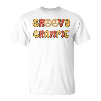 Retro Groovy Grampie Grandpa Family Matching Fathers Day Unisex T-Shirt | Mazezy