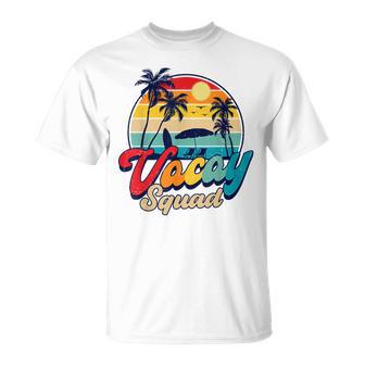 Retro Vacay Squad Aloha Beaches Palm Trees Summer Vacation Unisex T-Shirt | Mazezy