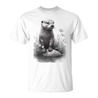 River Otter T For Boys & Girls Cute Otter Animal Funny Unisex T-Shirt | Mazezy