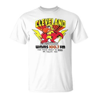 Robbie Fox Wearing Cleveland Wmms Loo7 Fm For Those About To Rock We Salute You Unisex T-Shirt | Mazezy