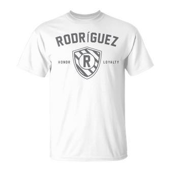 Rodriguez Shield Last Name Crest Matching T-shirt - Thegiftio UK