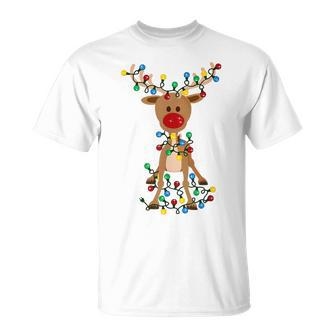 Rudolph Red Nose Reindeer Christmas Pajama T-shirt - Thegiftio UK