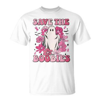 Save The Boobies Ghost Breast Cancer Halloween T-shirt - Thegiftio UK