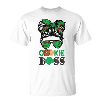 Scout Cookie Boss Girls Kidlife Messy Bun Sunglasses T-Shirt - Seseable