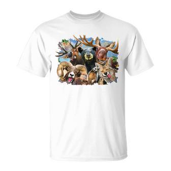 Selfie - Rocky Mountain Animals Unisex T-Shirt - Monsterry