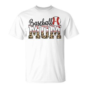 Softball Baseball Mom Leopard  Mothers Day  Unisex T-Shirt