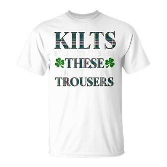 St Patricks Day Funny Irish Kilts St Paddys Outfit Unisex T-Shirt | Mazezy