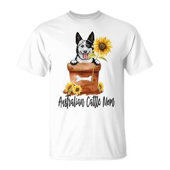 Sunflower Australian Cattle Mom Dog Lover Gifts Gift For Womens Unisex T-Shirt | Mazezy CA