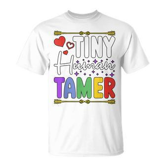 Teacher Parents Tiny Human Tamer T-shirt - Thegiftio UK