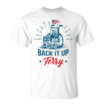 Back Up Terry 4Th Of July American Flag Wheelchair American V2T-shirt - Seseable