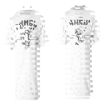 Thompson Family Shield Last Name Crest Matching Unisex T-Shirt - Seseable