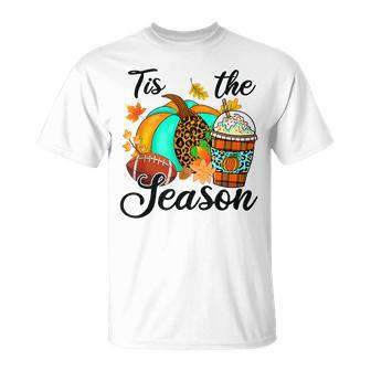 Tis The Season Coffee Fall Football And Halloween Pumpkin T-shirt - Thegiftio UK