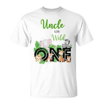 Uncle Of The Wild One | Zoos Happy Birthday Jungle Animal Unisex T-Shirt | Mazezy