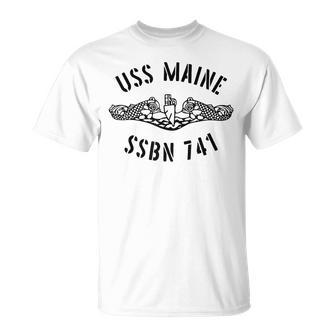 Uss Maine Ssbn 741 Submarine Vet Sub Mariner T-Shirt - Seseable