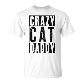 Mens Vintage Crazy Cat Daddy Best Cat Dad Ever T-Shirt - Seseable