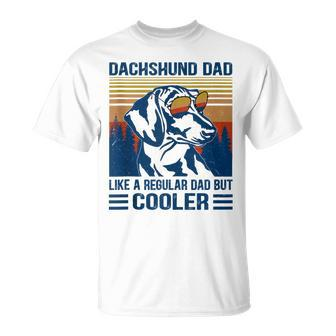 Vintage Dachshund Dad Like A Regular Dad But Cooler V2 T-Shirt - Seseable