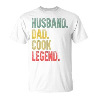Mens Vintage Husband Dad Cook Legend Retro T-Shirt - Seseable