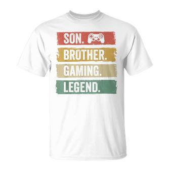 Vintage Sohn Bruder Gaming Legende Retro Video Gamer Boy T-Shirt - Seseable