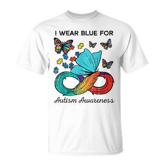 I Wear Blue For Autism Awareness Acceptance Men Women Kids T-Shirt - Seseable