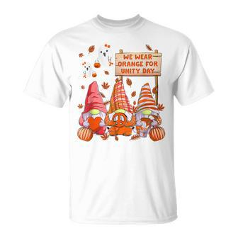 We Wear Orange For Unity Day Gnome Pumpkin Halloween T-shirt - Thegiftio UK