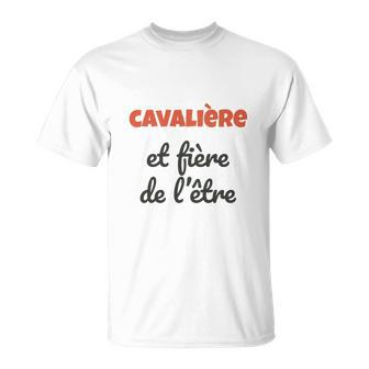 Weißes T-Shirt CAVALIÈRE et fière de l'être für Reitsportfans - Seseable