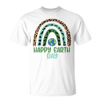 Wild And Sea Animals Happy Earth Day Rainbow Unisex T-Shirt | Mazezy