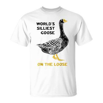 Worlds Silliest Goose On The Loose Unisex T-Shirt | Mazezy UK