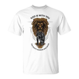 Zephaniah 317 Christian Men Dad Husband Jesus Lion T-Shirt - Seseable